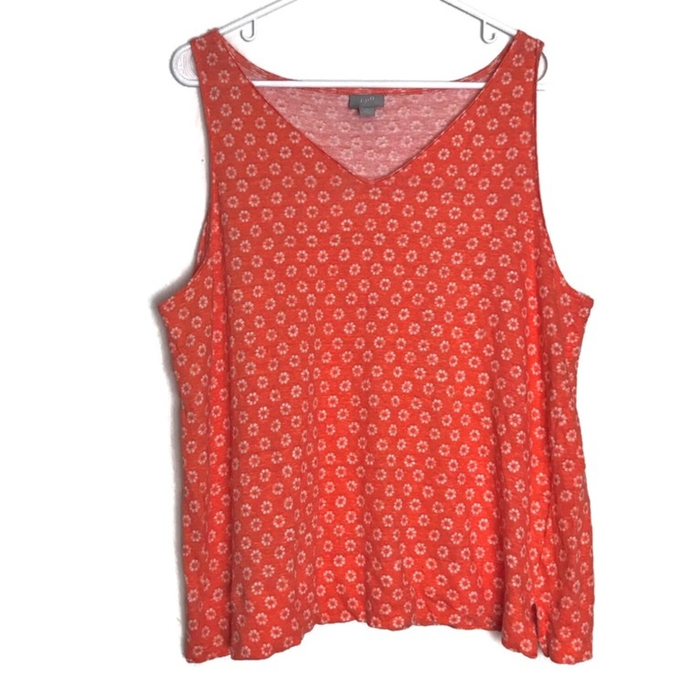 J. Jill 100% Linen Flower Tank Top
